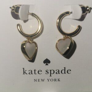 Kate Spade New York Heart Drop Huggie Hoop Earrings
